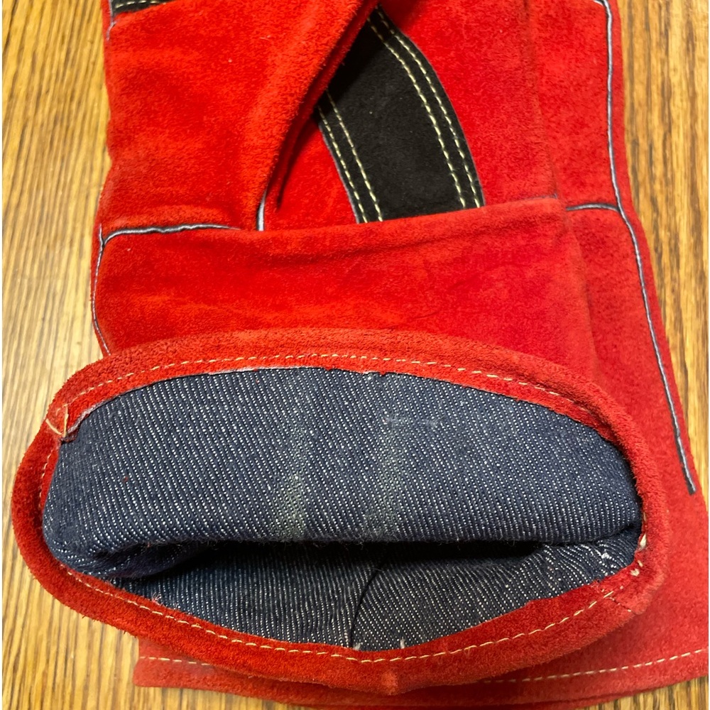 Pr Red FirePlace Heat Resistant Gloves, Unisex, sz L - Picture 3 of 4